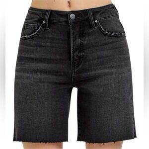 #2 Risen Classic Black Denim Jean Shorts for Women Tummy Control, New In Bag